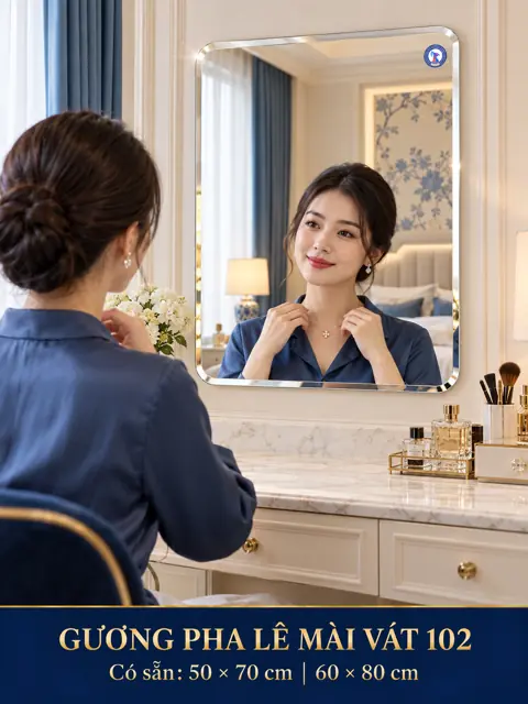 Gương pha lê mài vát 102 tại gương trang điểm — phối cảnh 12